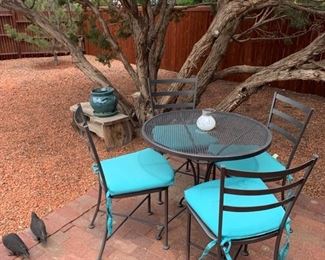 Metal patio table and chairs