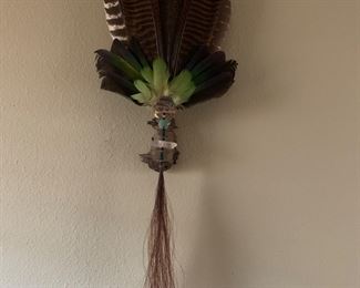 Native American horsehair and feather wand