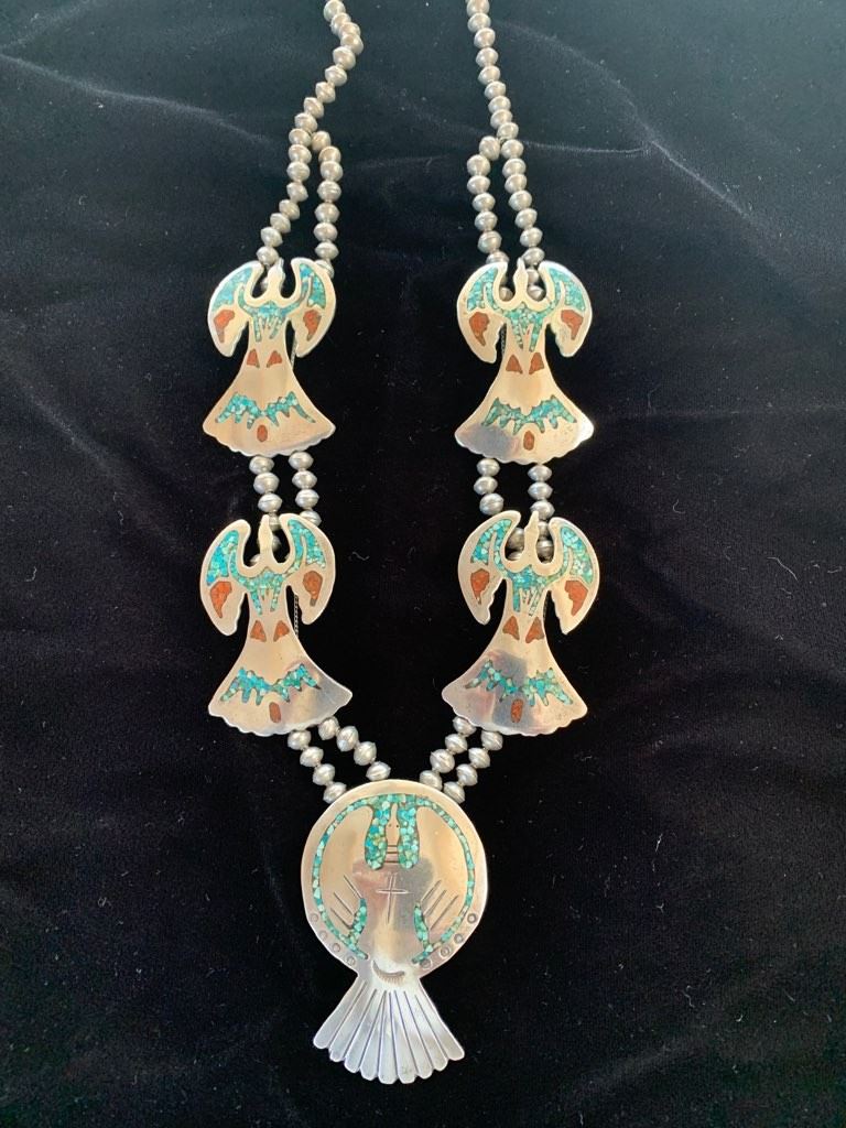 Heavy peyote bird necklace