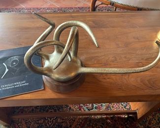 Donald Wright (1930-2012) modernist bronze sculpture, 1978