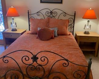 Queen size Sealy Posturpedic massaging bed with bedframe and all bedding included