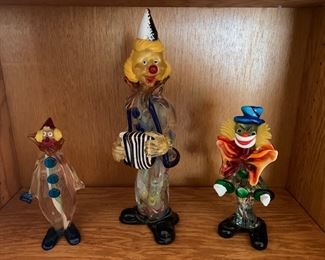 Vintage Murano clowns