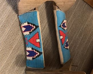 Vintage beaded Native American saddle block