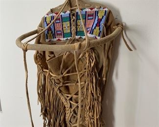 Vintage Native American beaded cradleboard