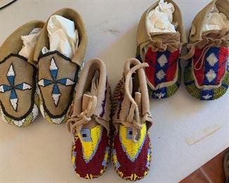 Vintage Native American beaded children's moccasins