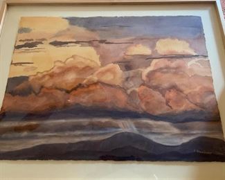 Sharon Blankner watercolor 'Cloudscape'