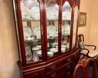 Bernhardt lighted two-piece china breakfront cabinet.