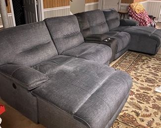 Newer 5 piece sectional sofa with recliners and charging ports $1200