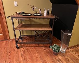 Wine Cart and Various Home Decor 