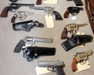 S&W Model 19 .357 Revolver, Ruger 94DC .40 cal, Springfield Armory XD-40, Rossi .357 Revolver, Several Older .22 cal Revolvers