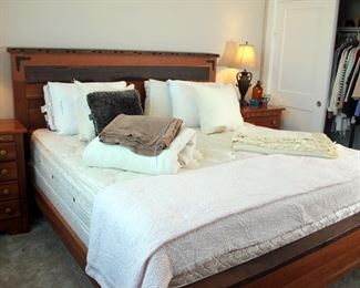 Amish Made King Bed with Stearns & Foster Mattress Set