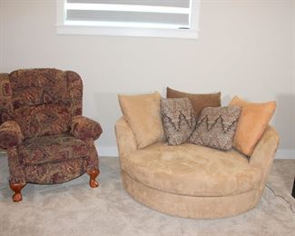 Lazy Boy Cloth Recliner, Ultrasuede Occasional Chair