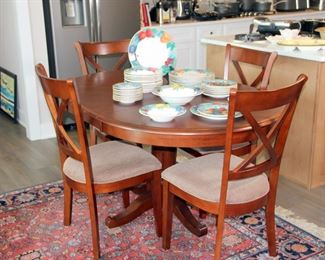 Dining Table with 1 Leaf and 4 Chairs