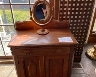 small walnut dresser and mirror