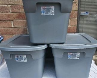 Lot 168   15 Bid(s)
Lot of 3, Grey Sterilite 18 gal. Totes