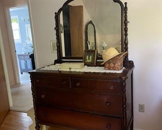 Vintage Four Drawer Dresser w/Mirror