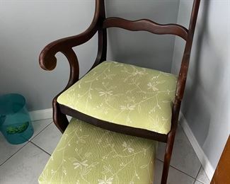 Vintage Arm Chair w/Ottoman