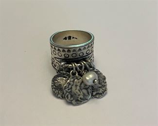 Sterling Silver Ring w/Charms