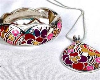 ANSM902 Brighton Swirlz Pendant Necklace Matching Bracelet Hinged Bracelet.
