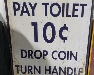 Pay Toilet Sign