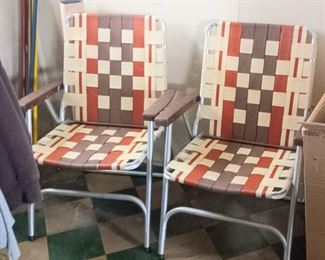 Vintage folding lawn chairs