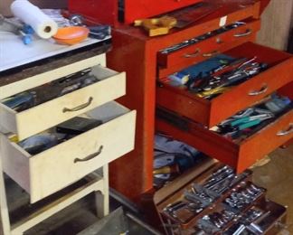 Tool chests along with lots of tools and hardware!