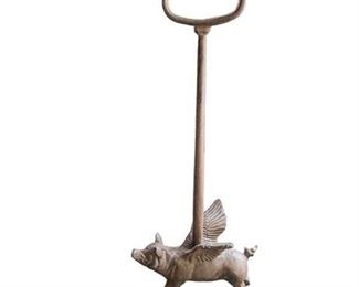 Lot 018   1 Bid(s)
Cast Iron Flying Pig Door Stop with Handle