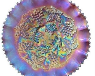 Lot 019   0 Bid(s)
Northwood Blue Carnival Centerpiece Bowl, Grape Pattern