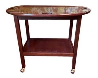 Lot 049   0 Bid(s)
Butler Tray Style Tea Cart, Cherry Wood