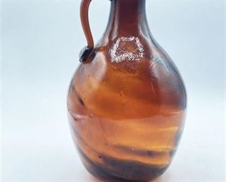 Lot 105   0 Bid(s)
Vintage Amber Swirled Hand Blown Jug with Handle