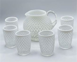 Lot 139   0 Bid(s)
Vintage Fenton Opalescent Ball Pitcher and Tumbler Set