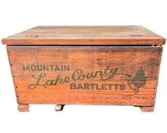 Lot 347   0 Bid(s)
Lake County Mountain Bartletts Wood Fruit Crate