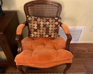 Orange velvet chair 