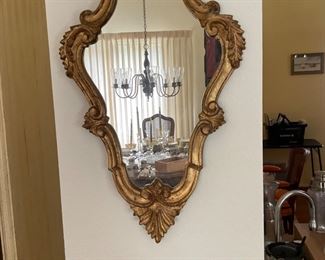 Smaller ornate gold mirror