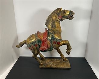 Old World Carved Gilt Chinese Horse - early 20th Century