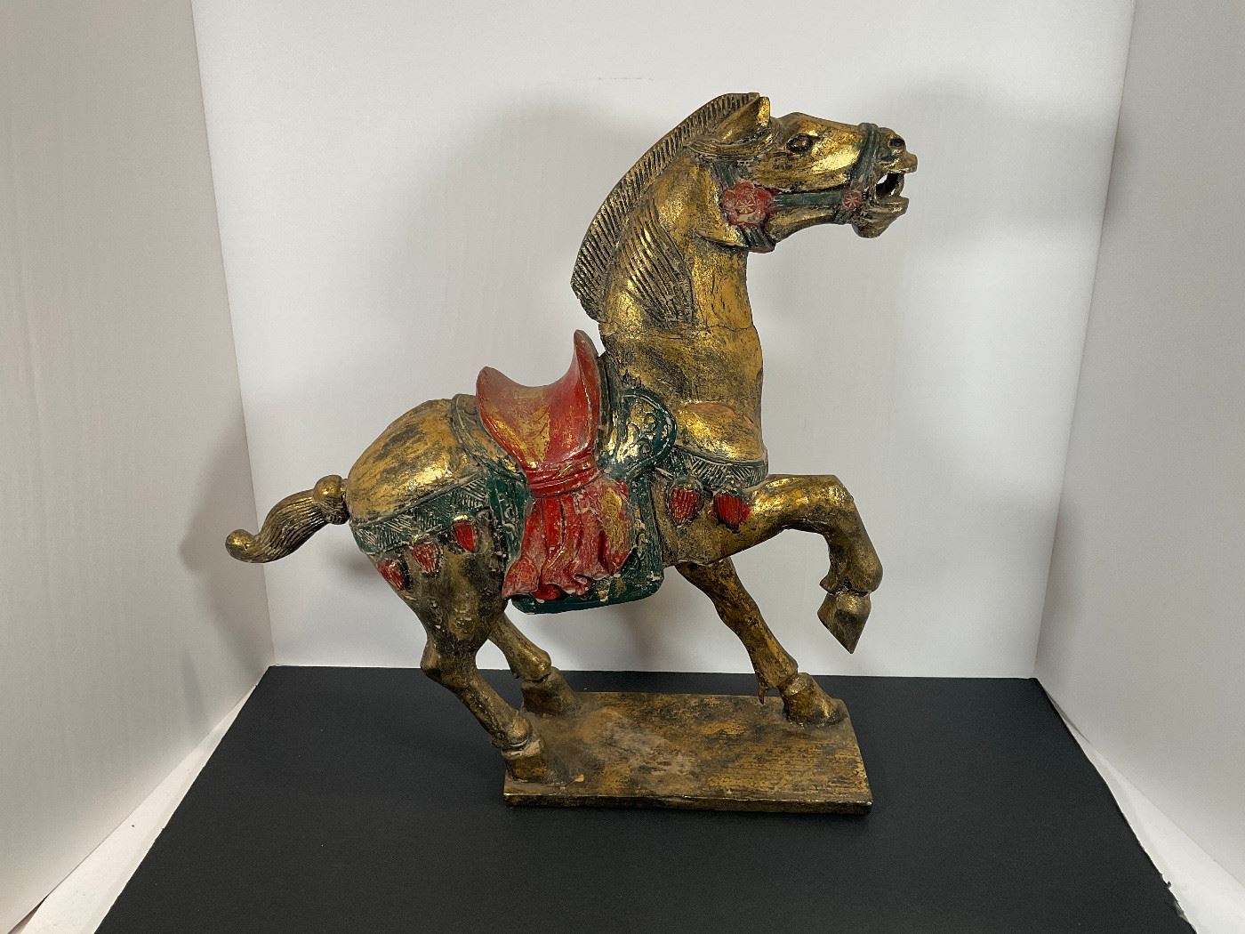 Old World Carved Gilt Chinese Horse - early 20th Century