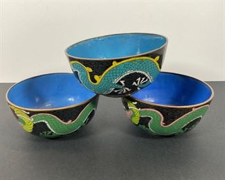 Chinese Cloisonne' Dragon Bowls