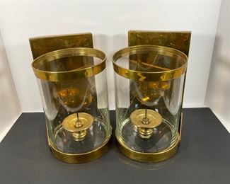 Pr of Chapman Brass Candle Wall Sconces