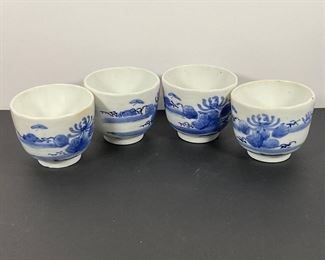 Blue & White Chinese Porcelain Cups
