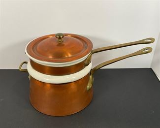 Waldown NY Copper/Ceramic Double Boiler