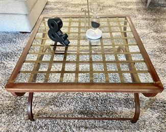 Glass Top Bronze Table