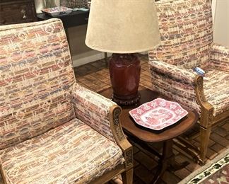 Matching upholstered arm chairs