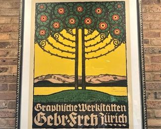 Framed German poster