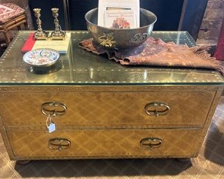 Brass chest with drawers