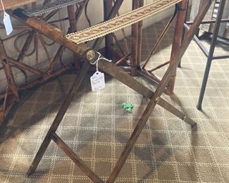 Bamboo & brass luggage rack