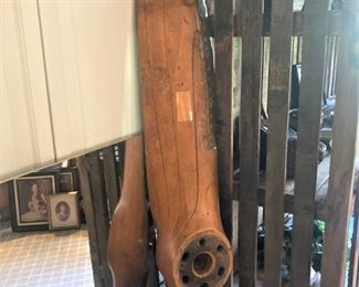 Vintage wooden airplane propeller