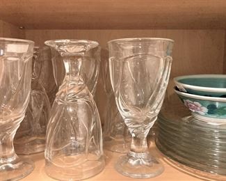 More stemware; clear plates