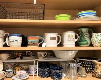 Miscellaneous mugs, cups & saucers, pitchers, and bowls
