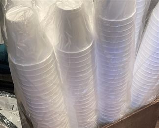 Styrofoam cups in sleeves