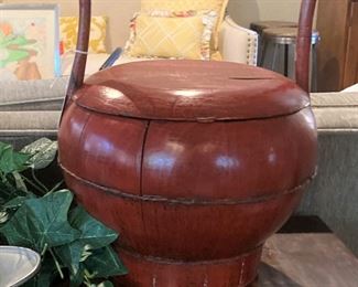 Reddish-colored Asian basket